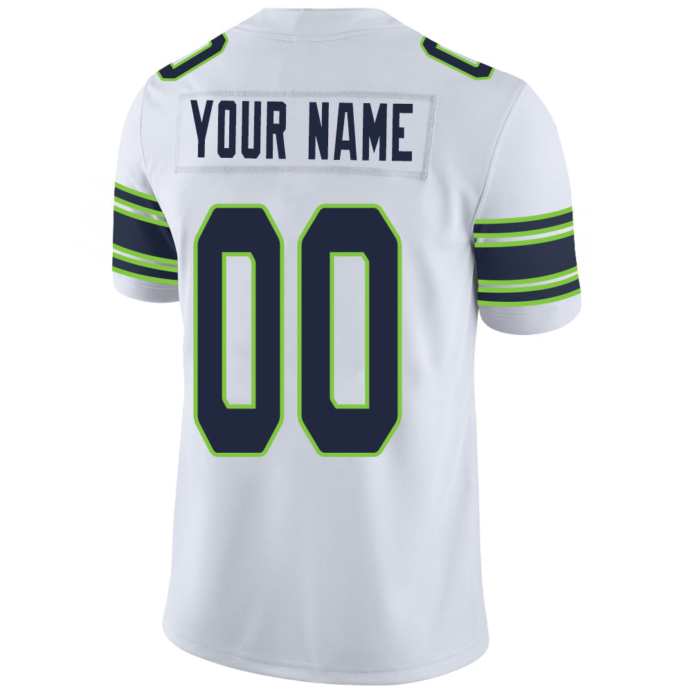 Custom S.Seahawks Stitched American Football Jerseys Personalize Birthday Gifts White Jersey