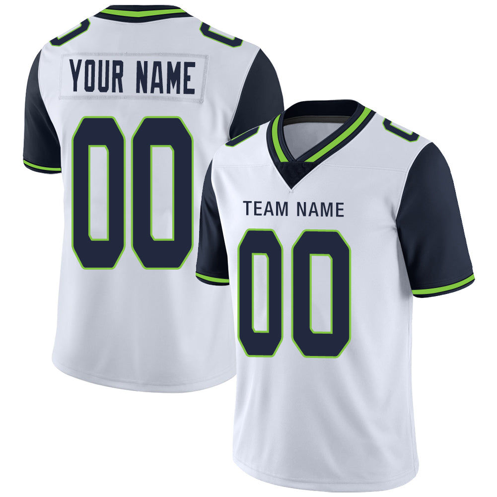 Custom S.Seahawks Stitched American Football Jerseys Personalize Birthday Gifts White Jersey