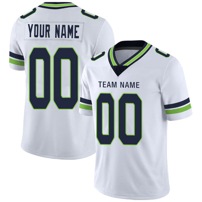 Custom S.Seahawks Stitched American Football Jerseys Personalize Birthday Gifts White Jersey