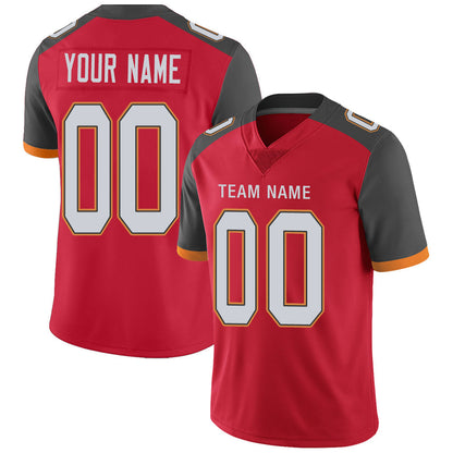 Custom TB.Buccaneers Stitched American Football Jerseys Personalize Birthday Gifts Red Jersey