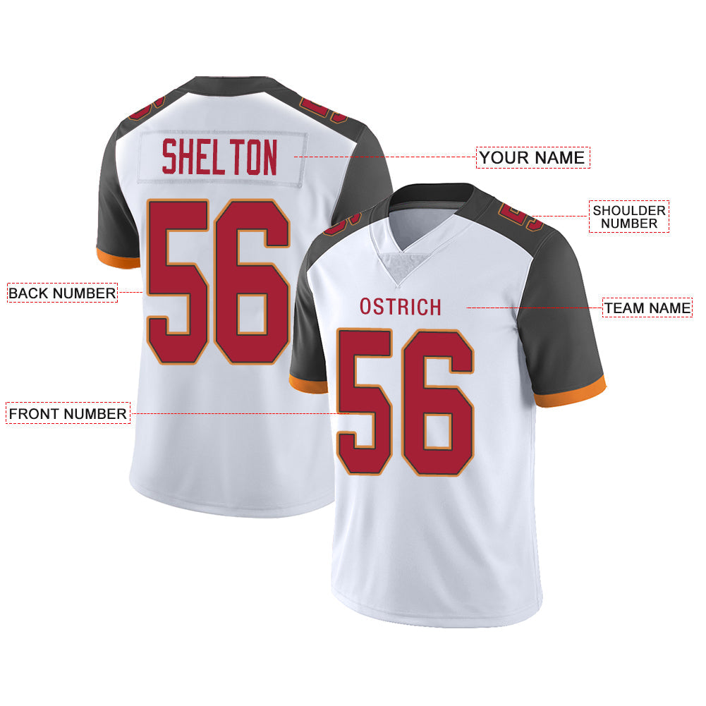 Custom TB.Buccaneers Stitched American Football Jerseys Personalize Birthday Gifts White Jersey