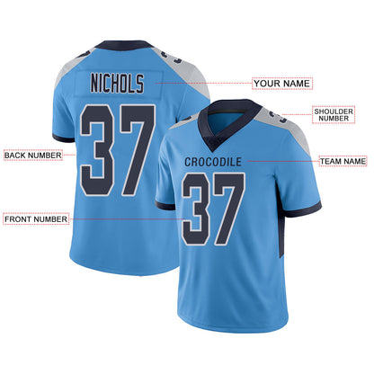 Custom T.Titans Stitched American Football Jerseys Personalize Birthday Gifts Light Blue Jersey