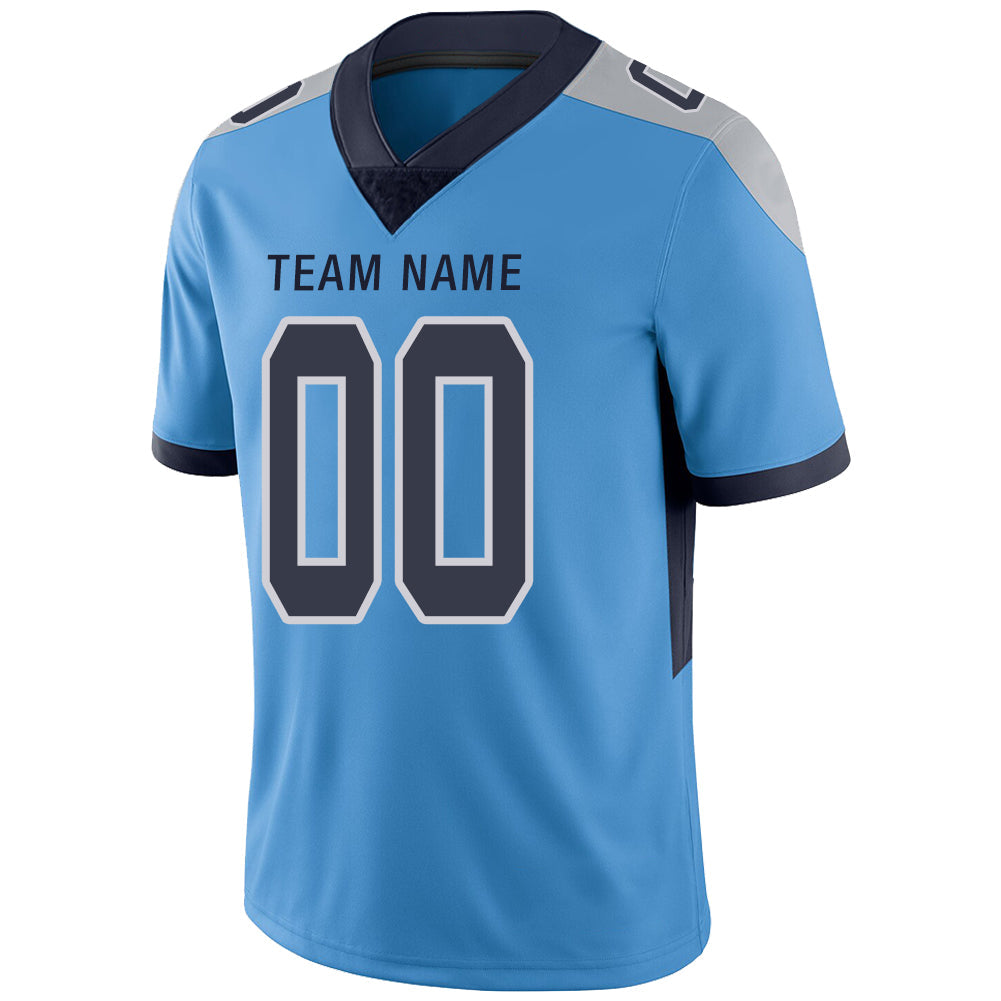 Custom T.Titans Stitched American Football Jerseys Personalize Birthday Gifts Light Blue Jersey