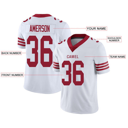 Custom San Francisco 49ers Football Jerseys Team Player or Personalized Design Your Own Name for Men's Women's Youth Jerseys Red