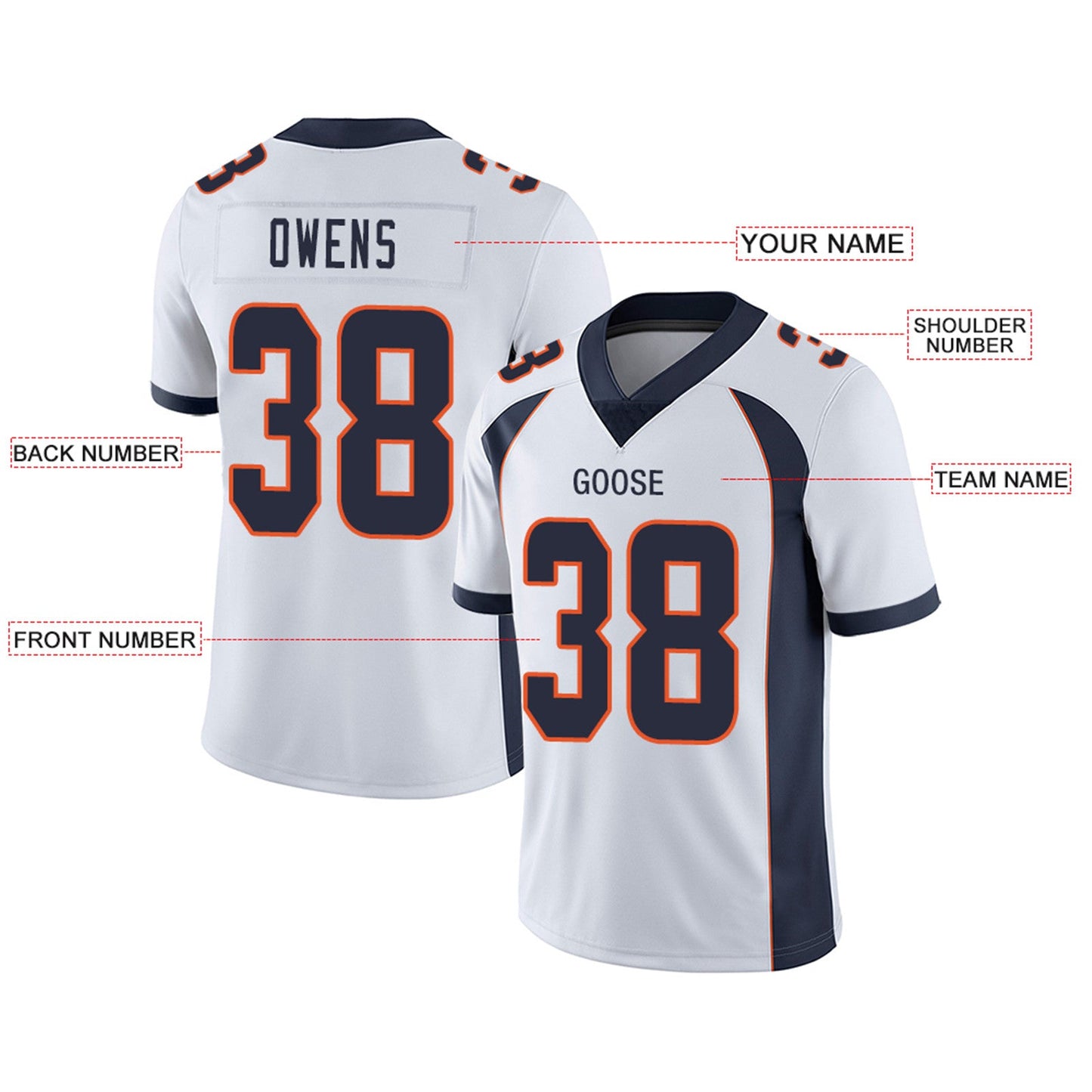 Custom Denver Broncos Football Jerseys Team Player or Personalized Design Your Own Name for Men's Women's Youth Jerseys Orange